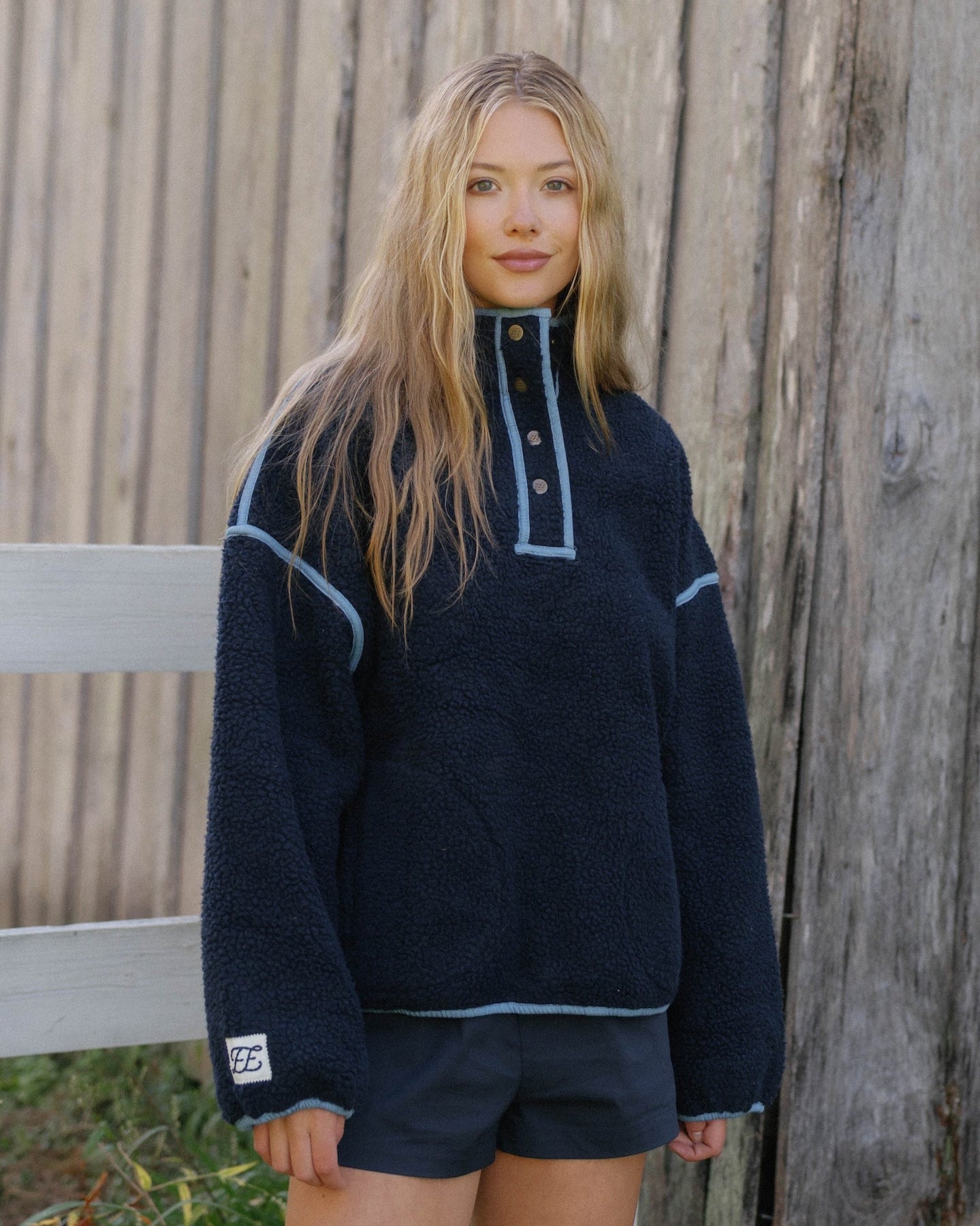 Denim Trim Fleece Pullover – Eleven Eleven