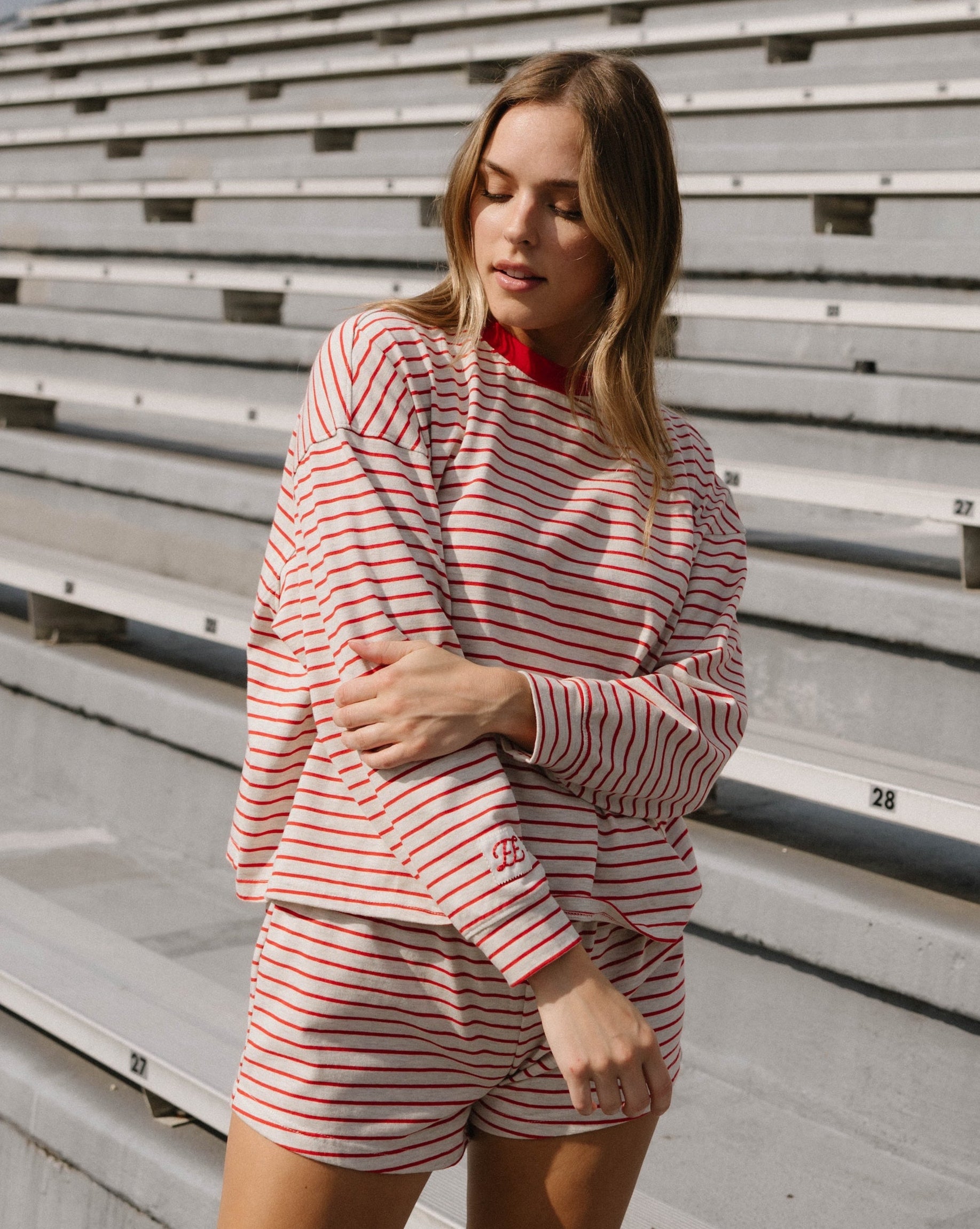 トップス COYSEIOXBLYTHE STRIPE DOUBLE LONG SLEEVE Striped Long Sleeve in Red Stripe – Eleven Eleven