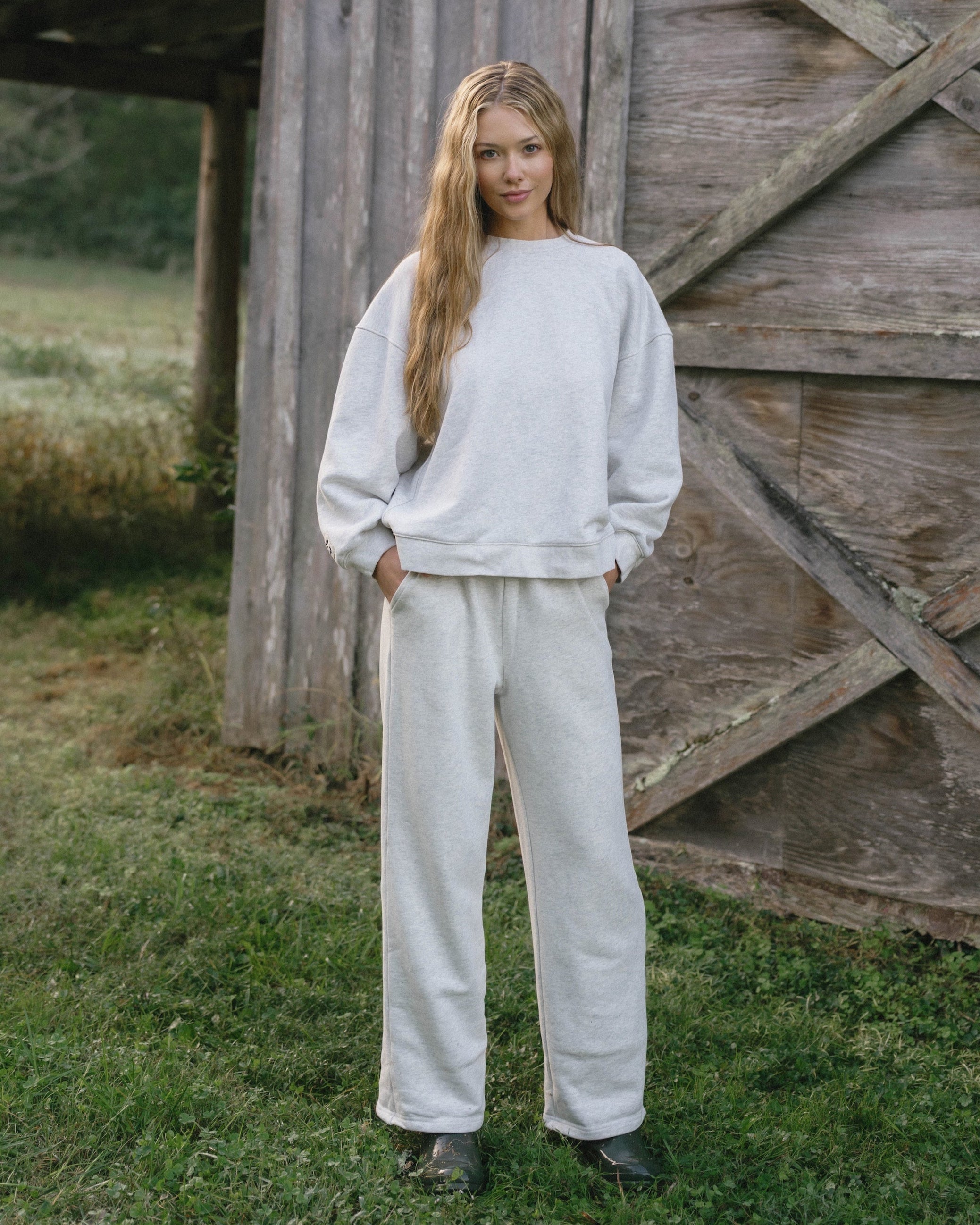 Straight Leg French Terry Sweatpant in Oat – Eleven Eleven
