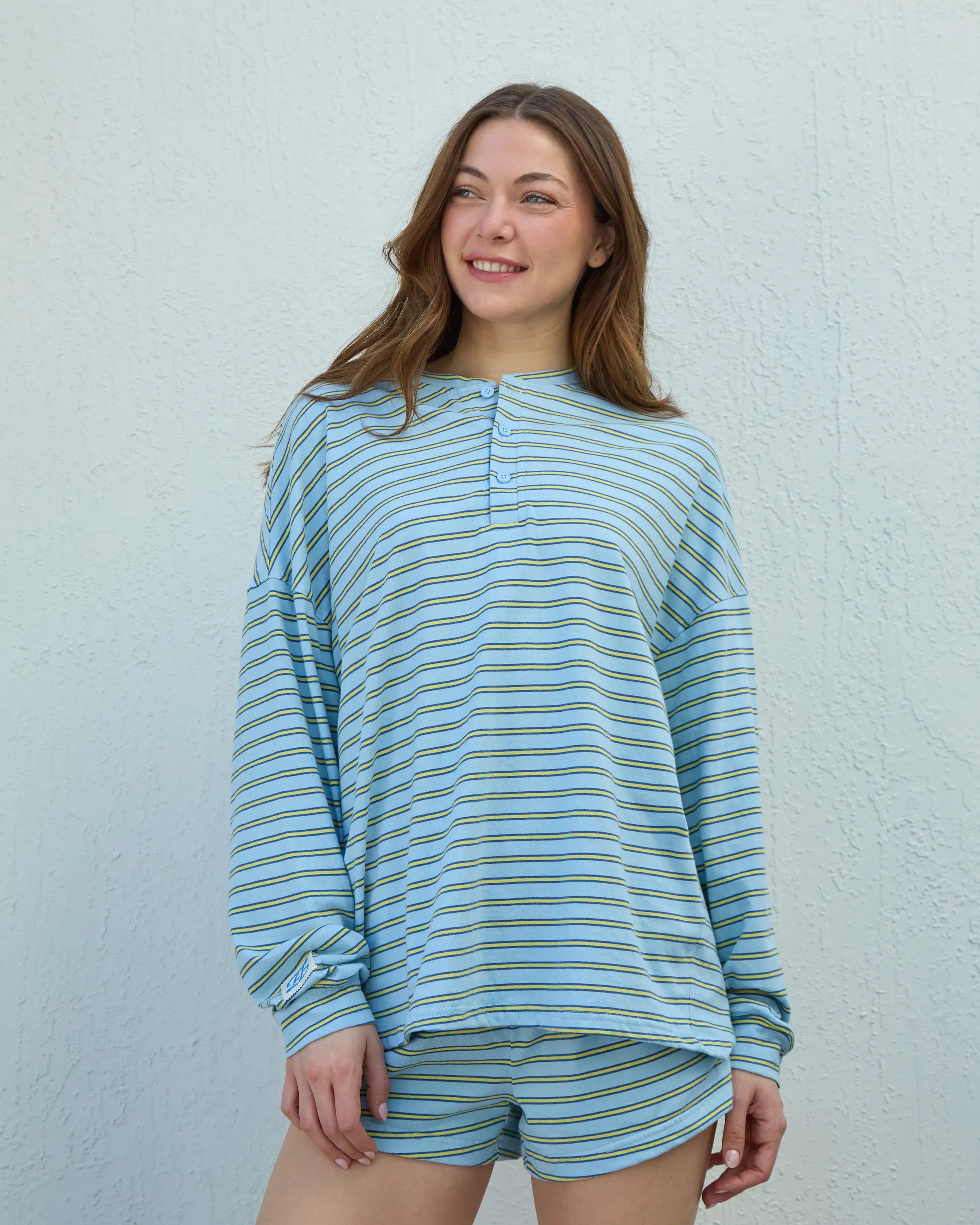 Long Sleeve Striped Henley in Cabana Stripe – Eleven Eleven