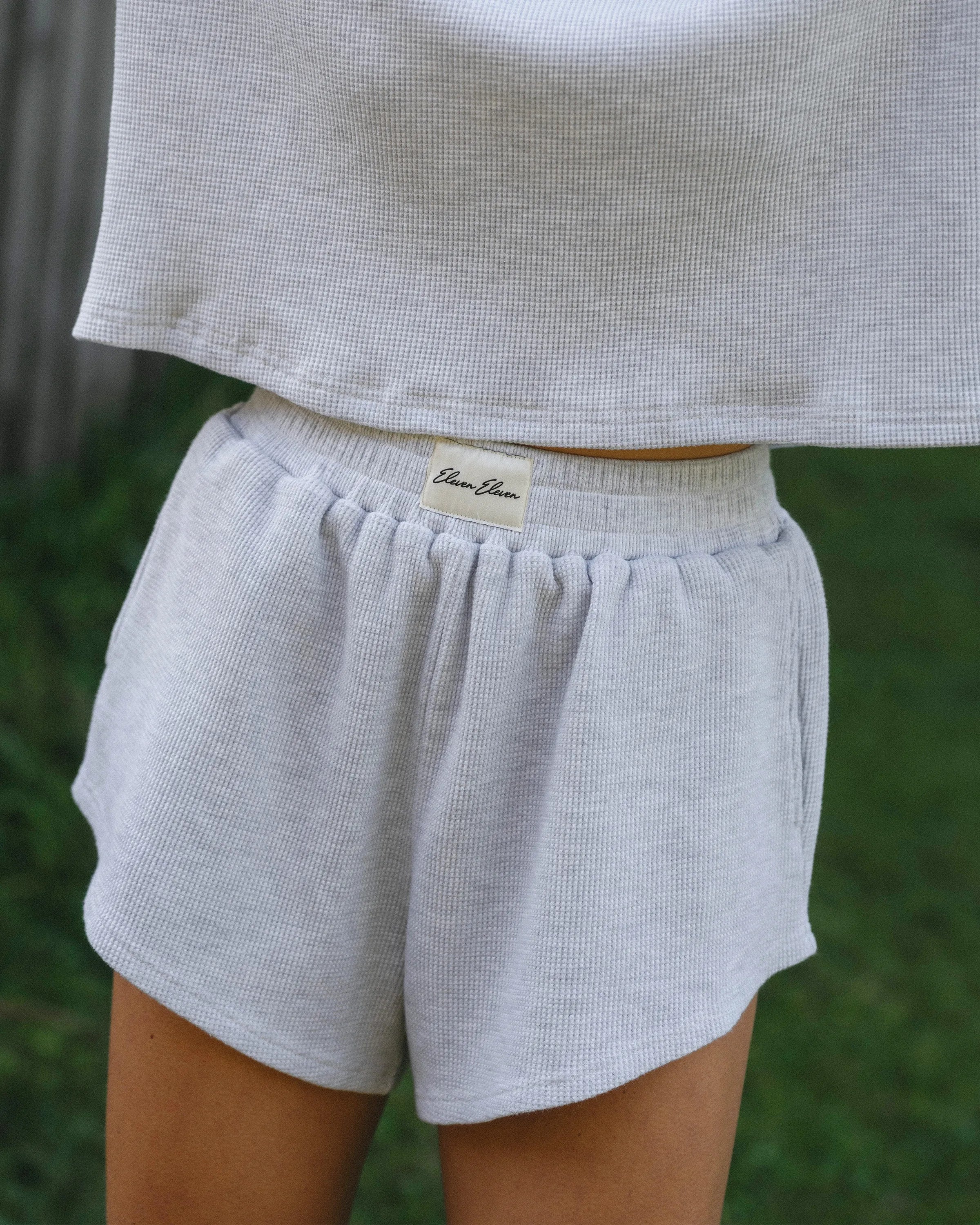 Waffle Shorts in Light Ash Grey – Eleven Eleven