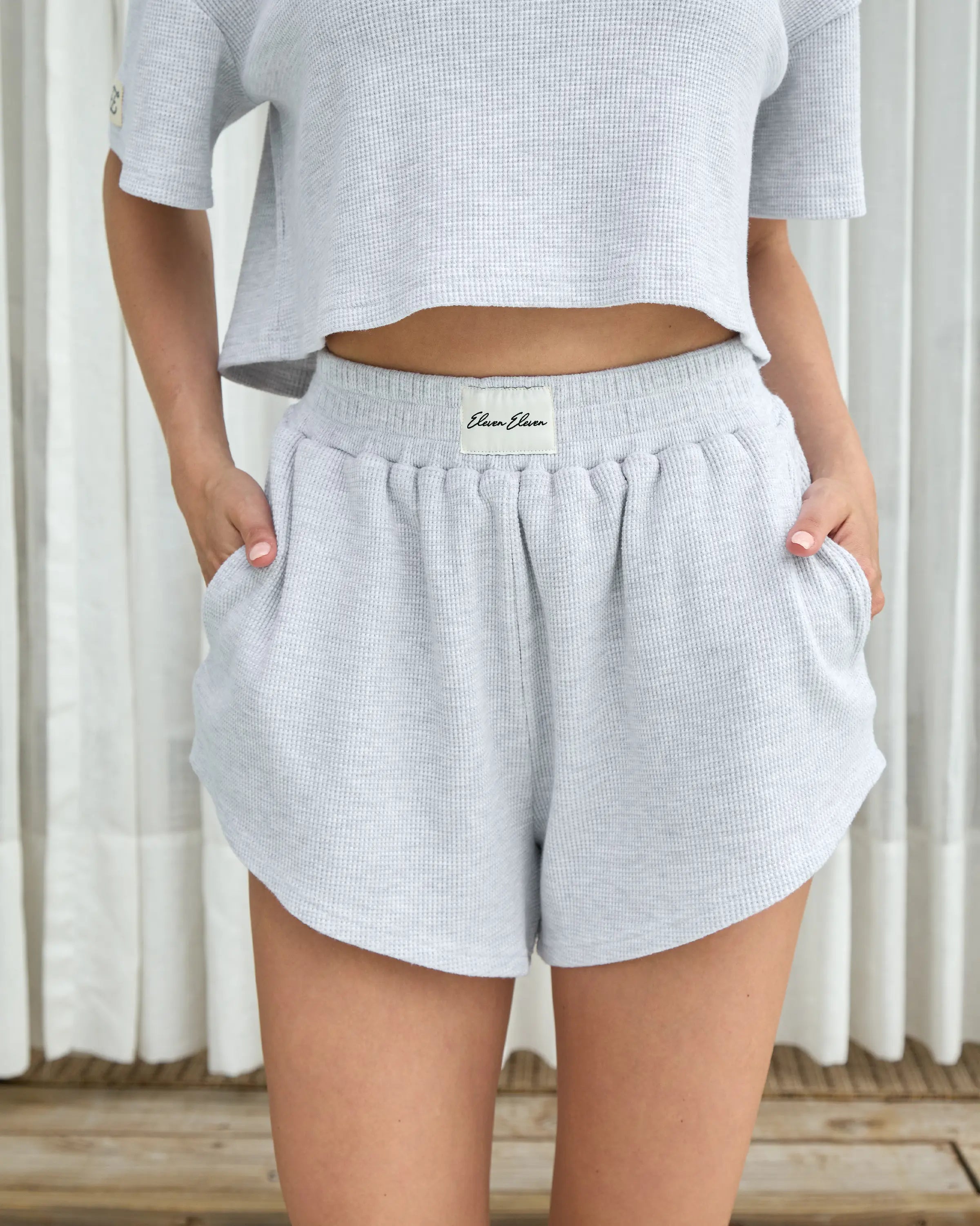 Waffle Shorts in Light Ash Grey – Eleven Eleven