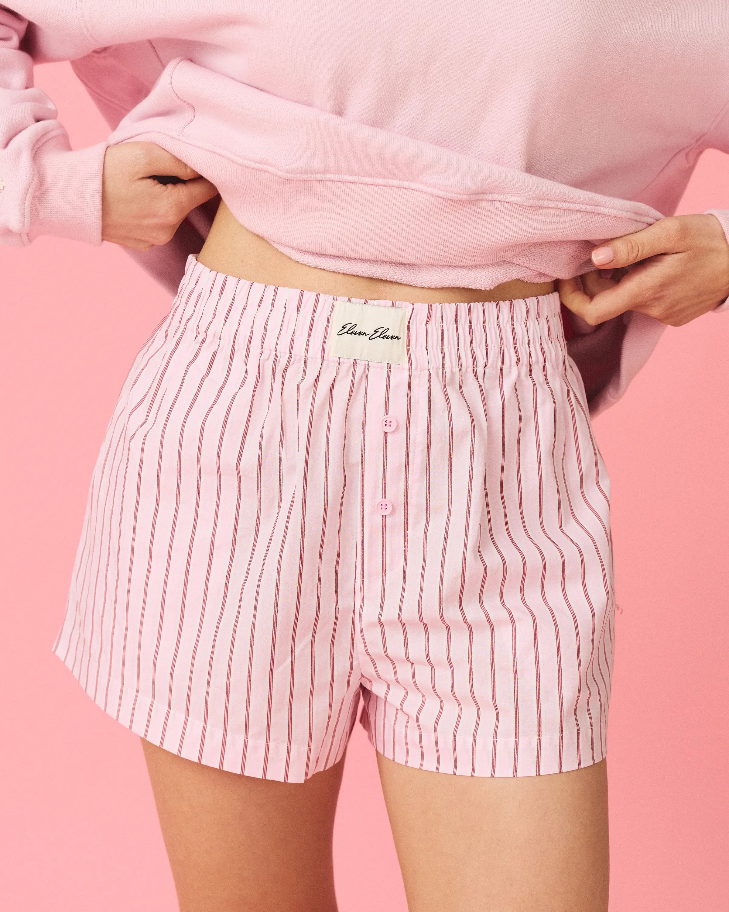 Essential Striped Boxer Shorts in Pink – Eleven Eleven