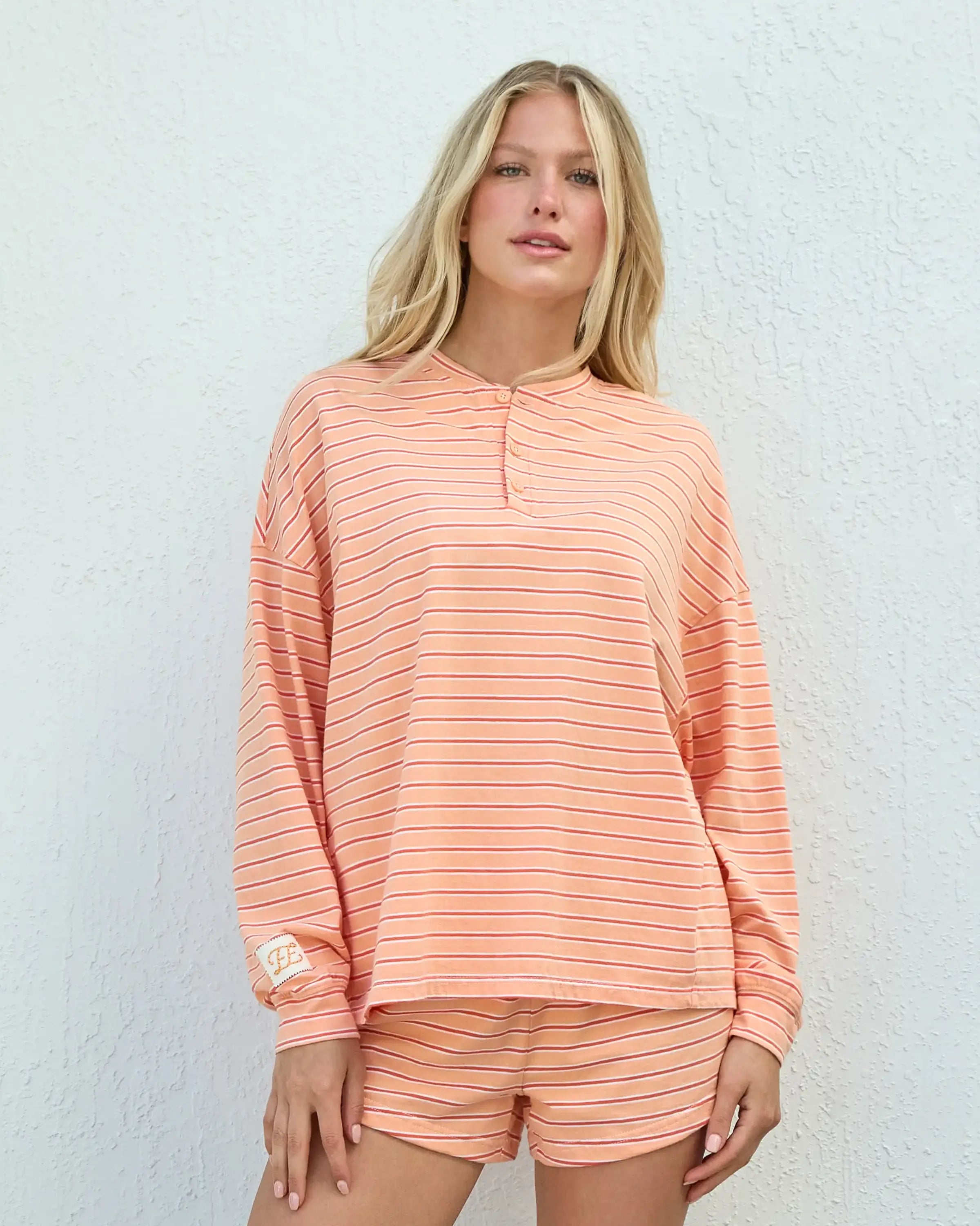 Long Sleeve Striped Henley in Twist Stripe – Eleven Eleven