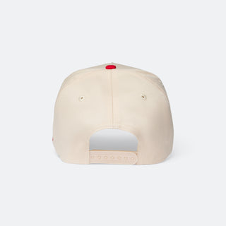 Caviar Cowboy Cap (Beige & Red)
