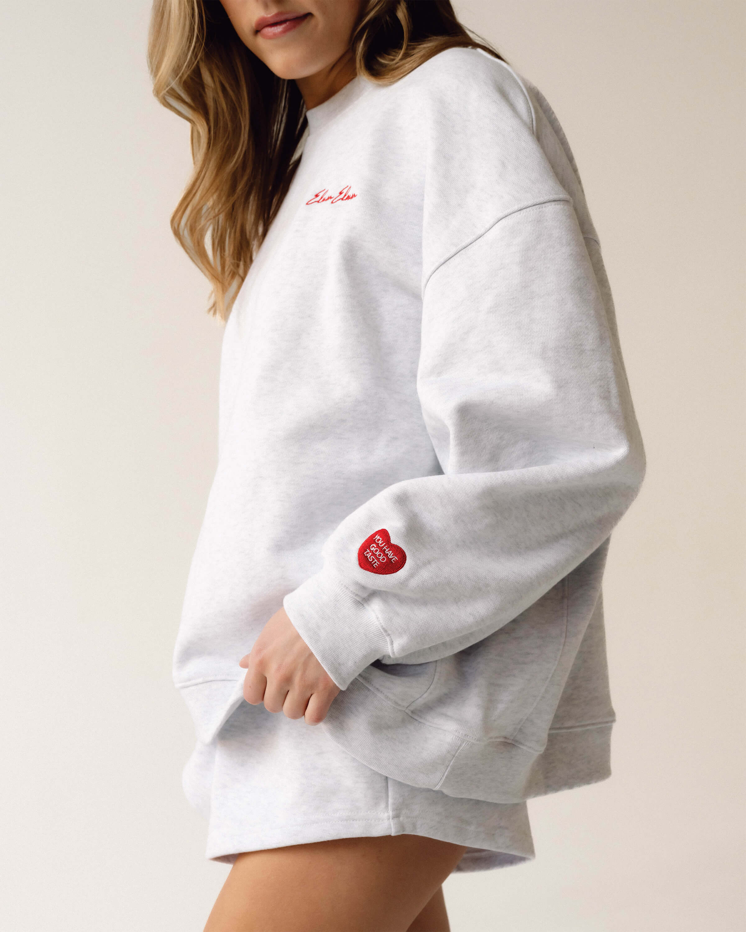 Oversized Crewneck Sweatshirt (Light Ash)