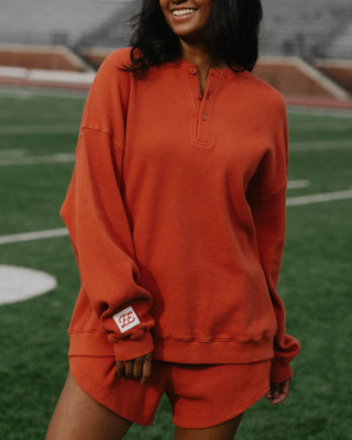 Long Sleeve Waffle Henley
