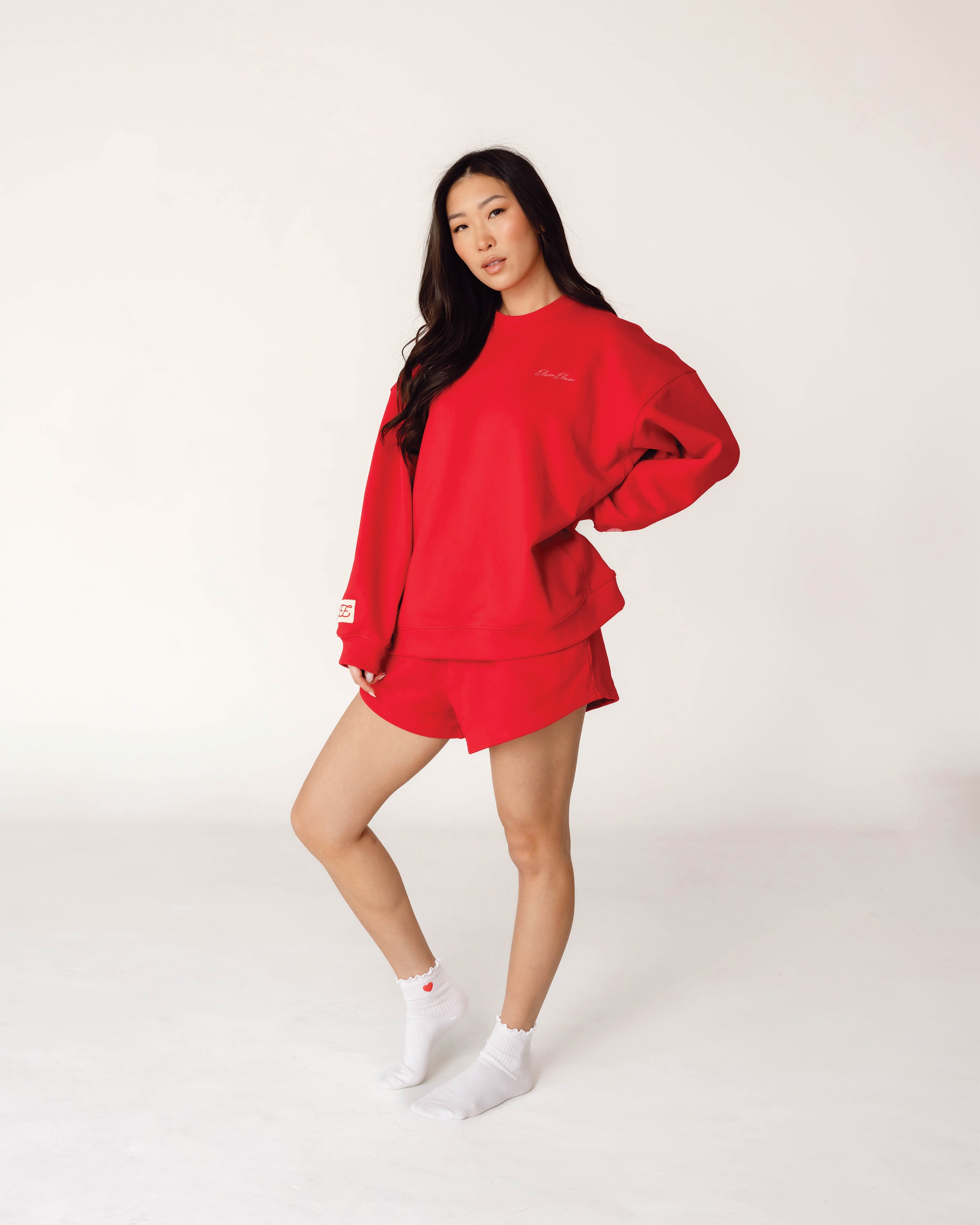 Oversized Crewneck Sweatshirt (Cherry)