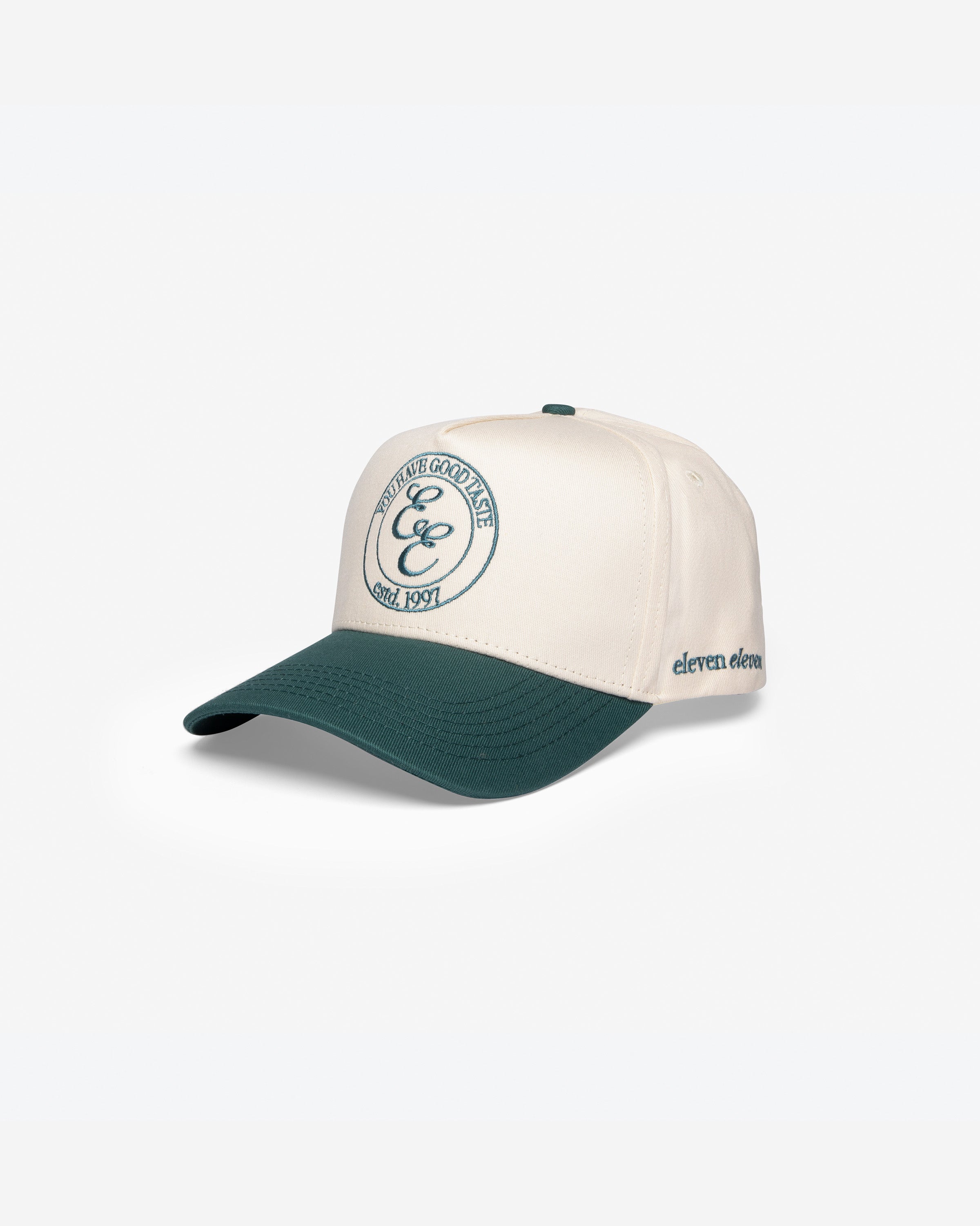 Crest Trucker Cap (Beige & Green)