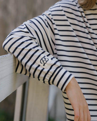 Long Sleeve Striped Henley
