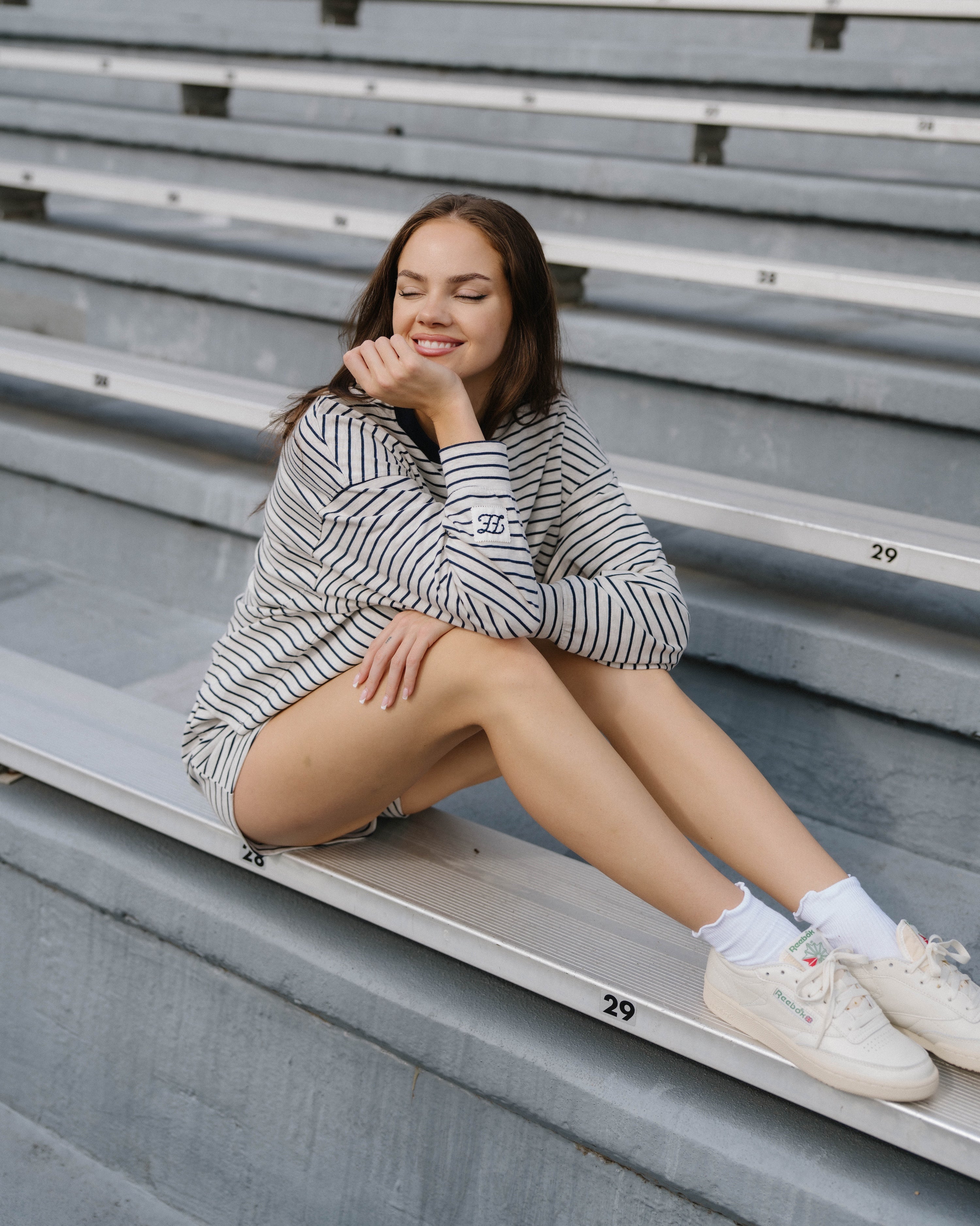 Striped Long Sleeve in Navy Stripe – Eleven Eleven