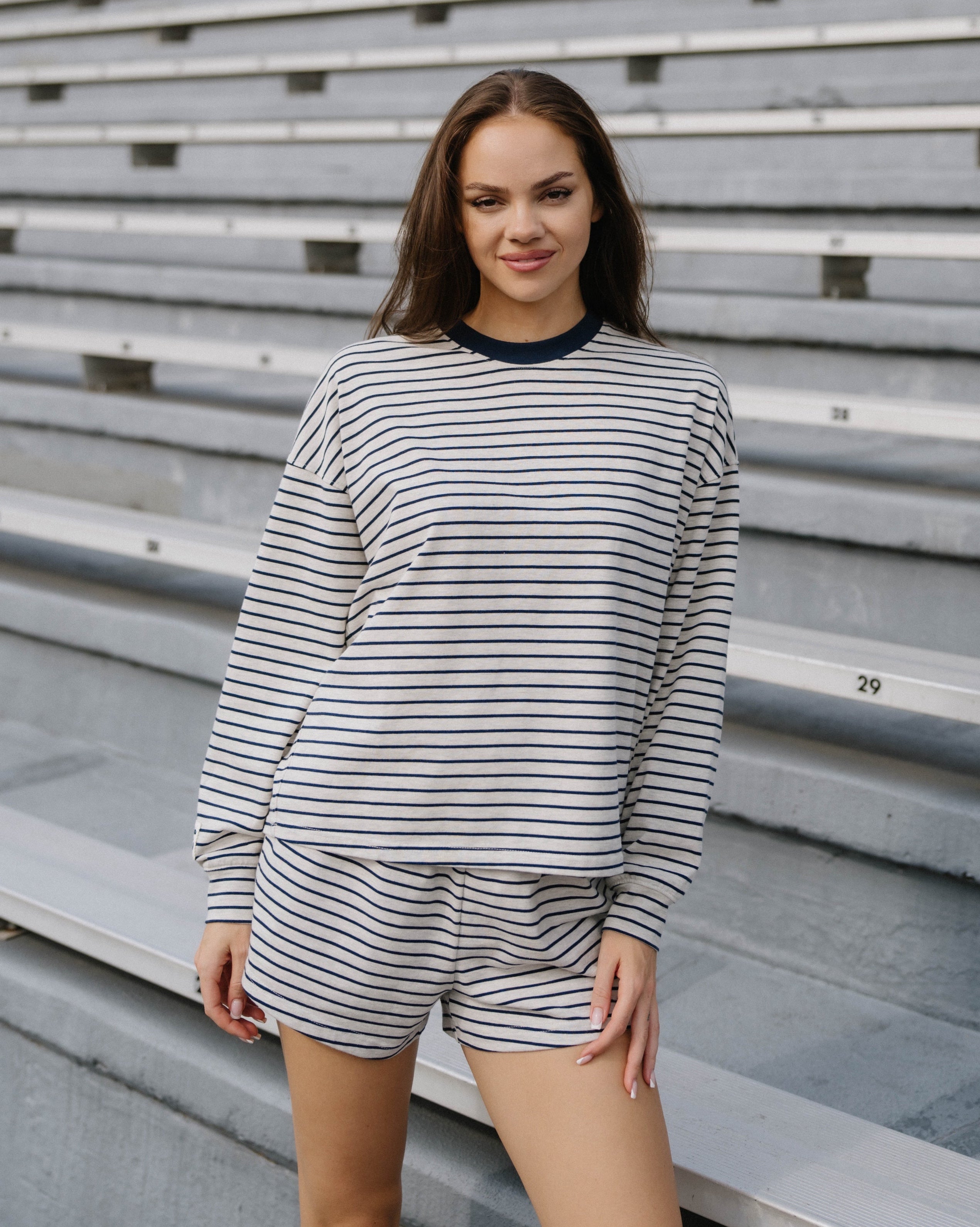 Striped Long Sleeve in Navy Stripe – Eleven Eleven