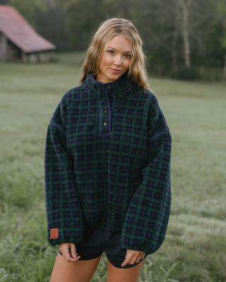 Plaid Fleece Pullover
