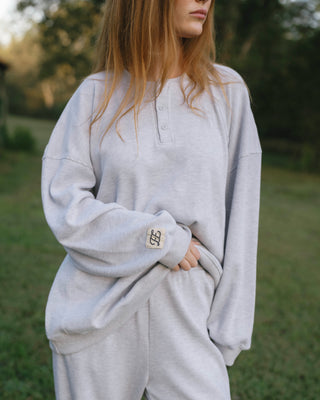 Long Sleeve Waffle Henley
