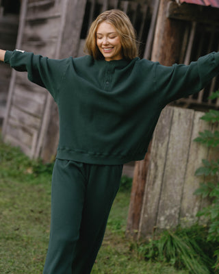 Long Sleeve Waffle Henley
