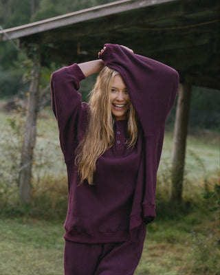 Long Sleeve Waffle Henley
