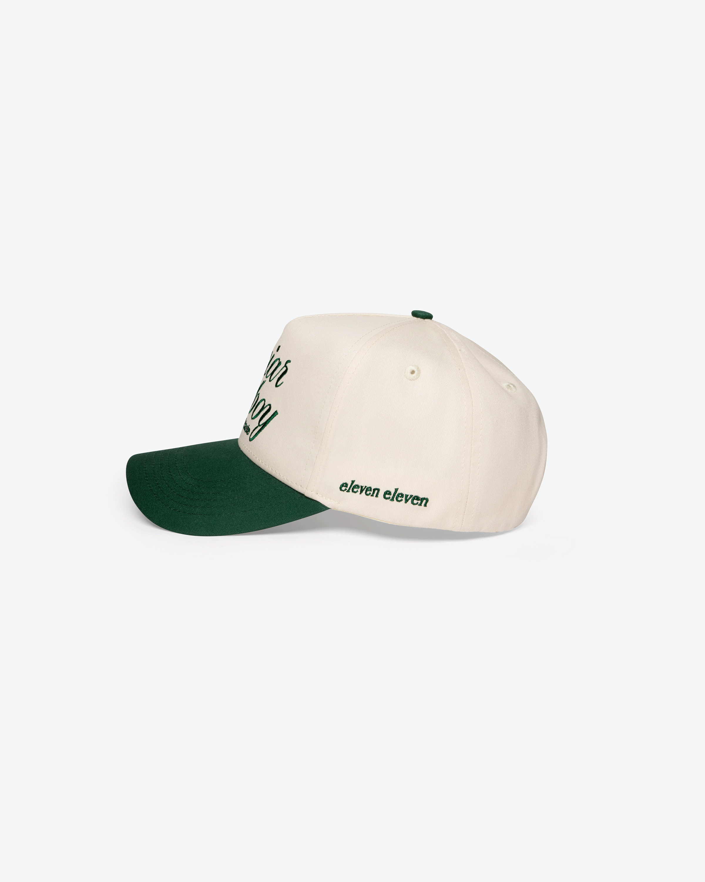 Green and white hat shop