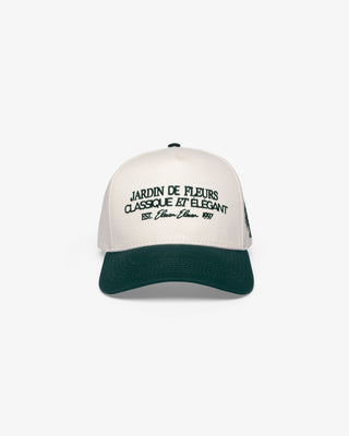 Jardin De Fleurs Cap (Beige & Forest Green)
