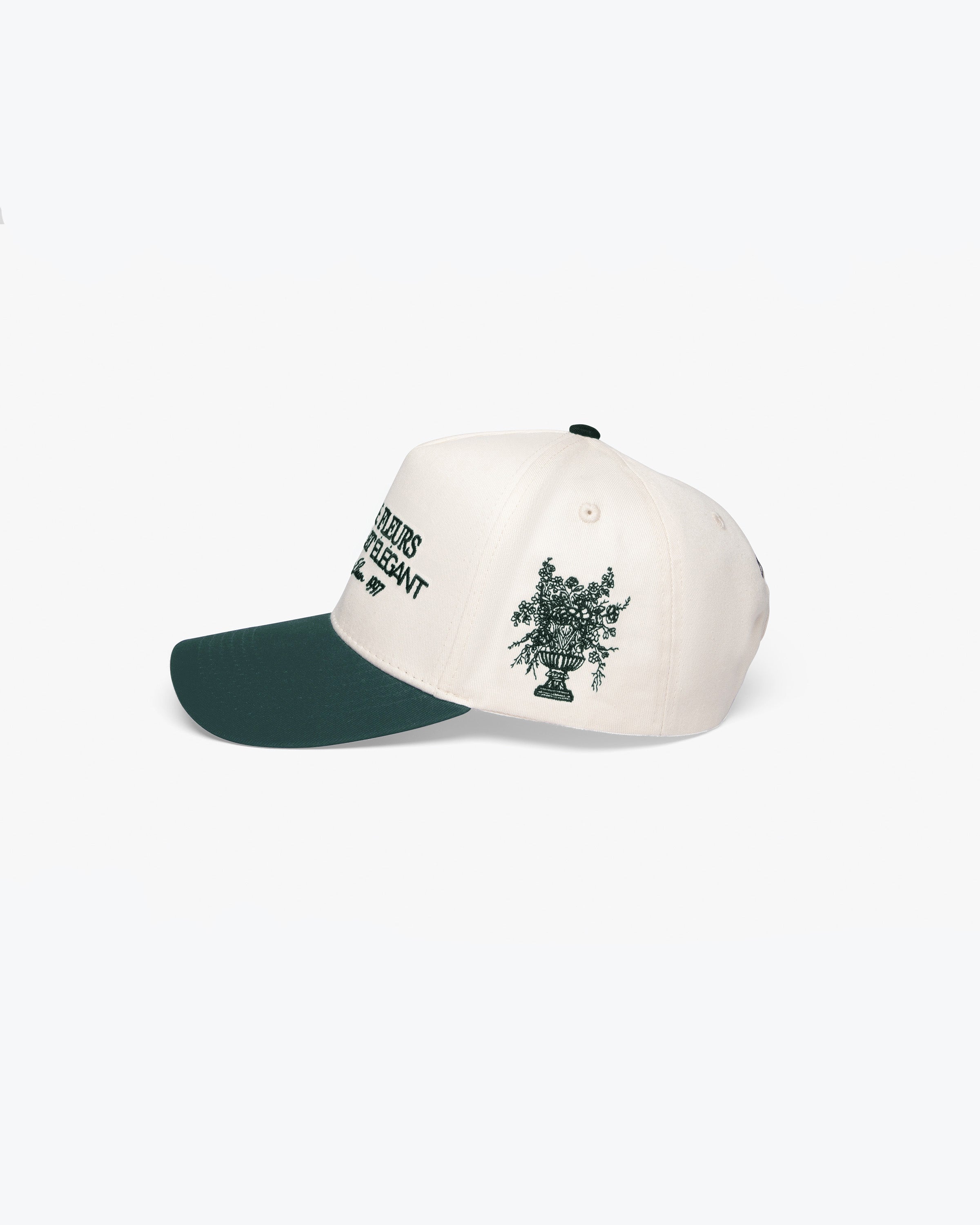 Jardin De Fleurs Cap (Beige & Forest Green)