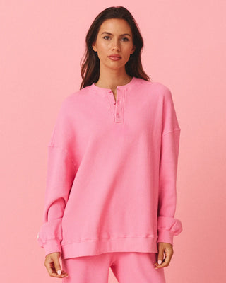 Long Sleeve Waffle Henley
