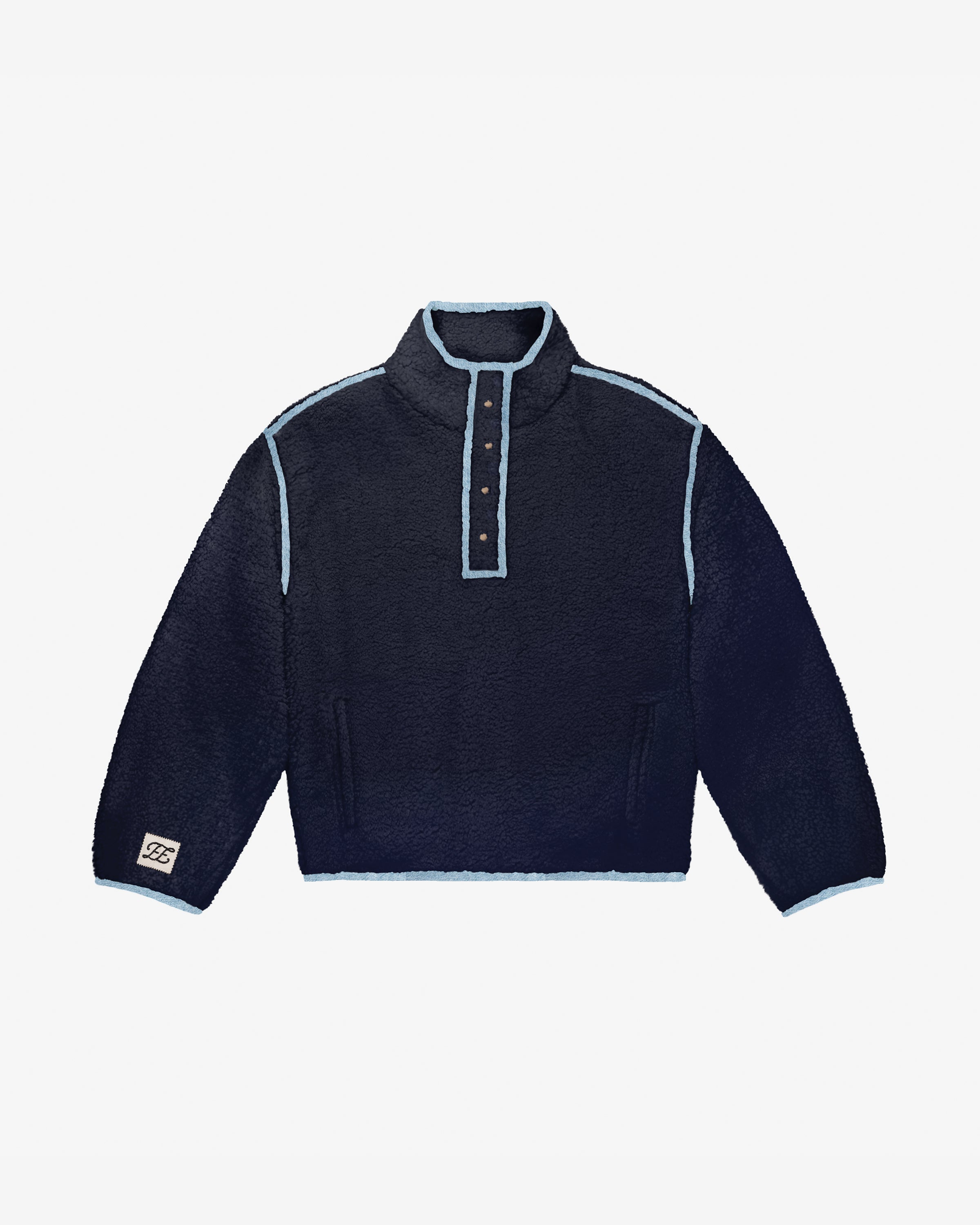 Denim Trim Fleece Pullover (PREORDER)