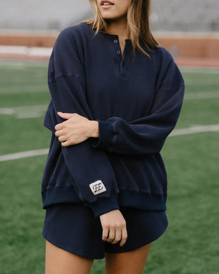Long Sleeve Waffle Henley
