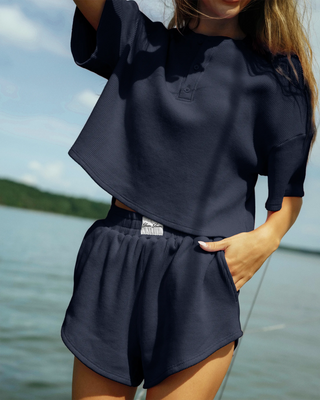 Short Sleeve Waffle Henley
