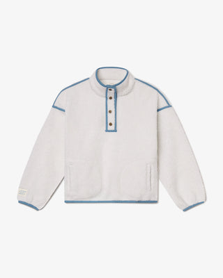 Denim Trim Fleece Pullover

