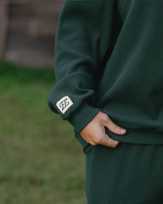 Long Sleeve Waffle Henley
