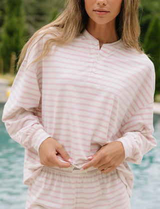 Long Sleeve Striped Henley
