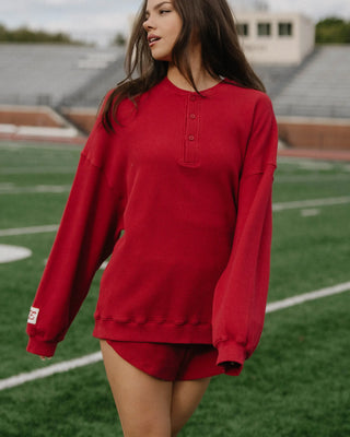 Long Sleeve Waffle Henley
