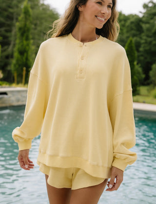 Long Sleeve Waffle Henley
