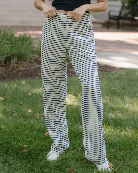 Striped Pants in Navy Stripe – Eleven Eleven
