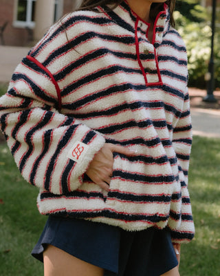 Striped Fleece Pullover

