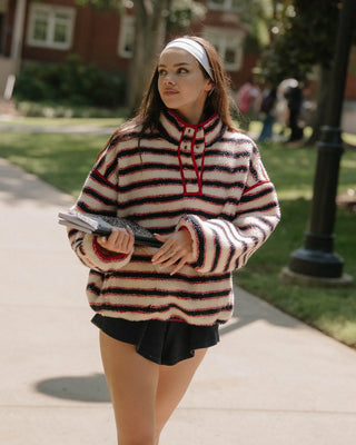 Striped Fleece Pullover
