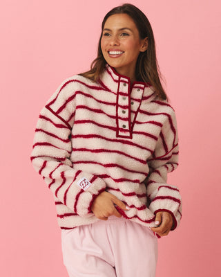 Striped Fleece Pullover
