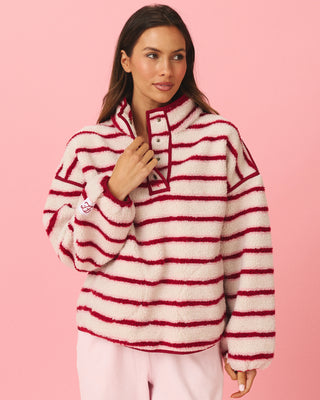 Striped Fleece Pullover
