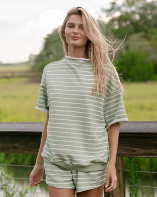 Short Sleeve Roll Neck Sweatshirt
