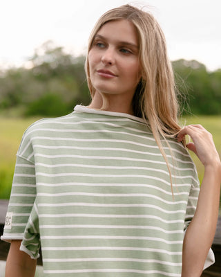 Short Sleeve Roll Neck Sweatshirt
