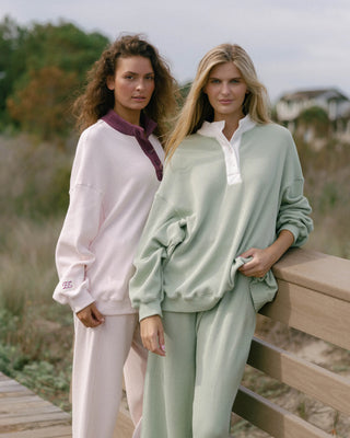 Long Sleeve Waffle Henley Mockneck
