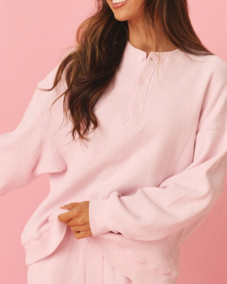 Long Sleeve Waffle Henley
