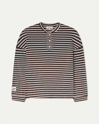 Long Sleeve Striped Henley
