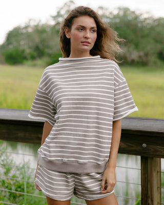 Short Sleeve Roll Neck Sweatshirt
