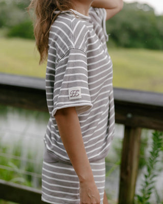 Short Sleeve Roll Neck Sweatshirt
