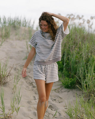 Short Sleeve Roll Neck Sweatshirt
