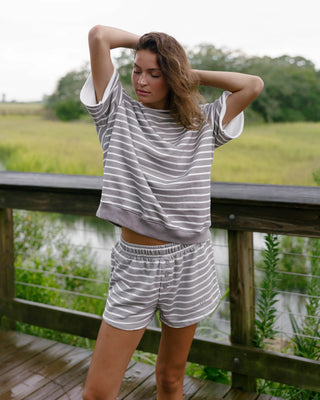 Striped Boxer Sweat Short
