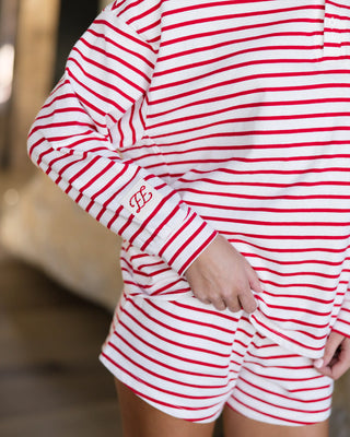 Long Sleeve Striped Henley
