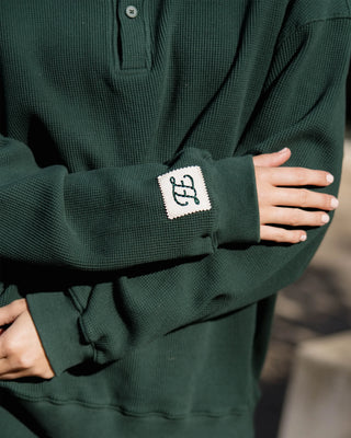 Long Sleeve Waffle Henley
