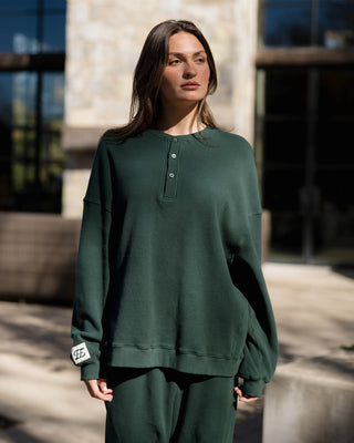 Long Sleeve Waffle Henley
