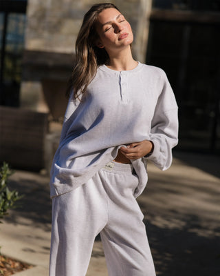 Long Sleeve Waffle Henley
